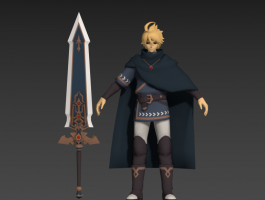 動漫風卡通NPC人物模型 NPC Regret +綁定